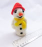Red Hat Snowman, Needle felted Snowman, Felted Snowman Ornament, Cute Christmas  - Image 5
