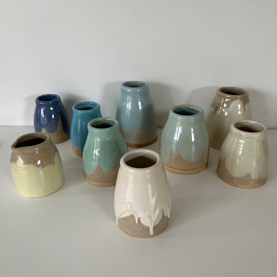 Pretty Bud vase available in Pastel Green, Green, Sky Blue (turquoise), Cobalt