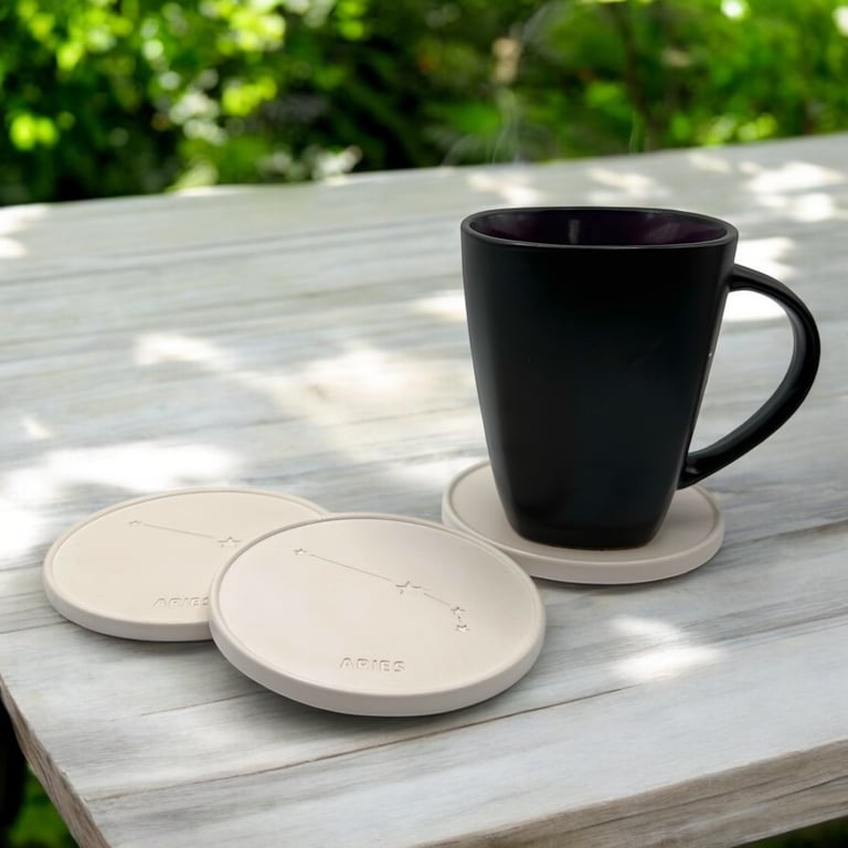 Aries Star Sign Drinks Coaster - Sign of the Zodiac Birthday Gift