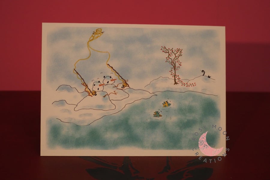 Two Naughty Snowmen go Fishing, Black Cat