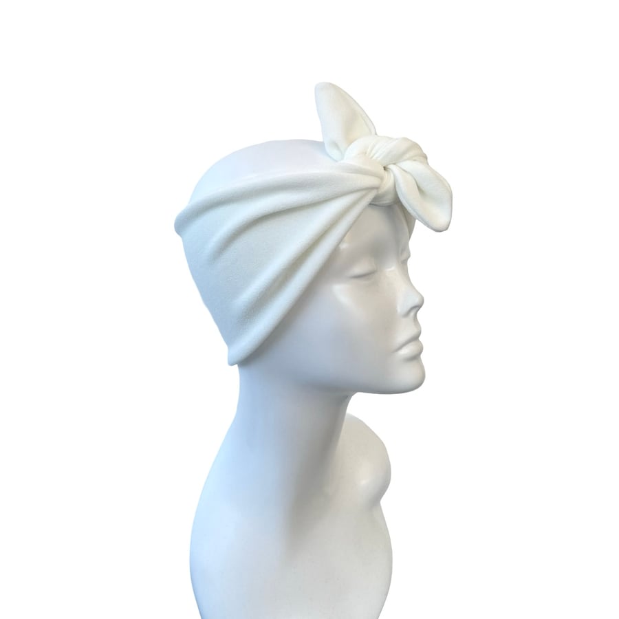 White Fashion Headband for Women, Gifts for Her, Women's Turban Pin Up Headband