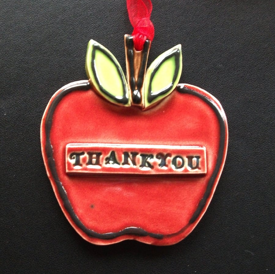 ceramic red apple thankyou decoration