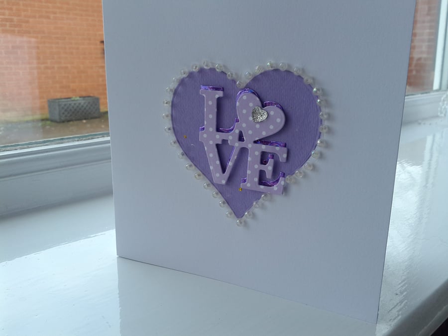 Romantic heart card