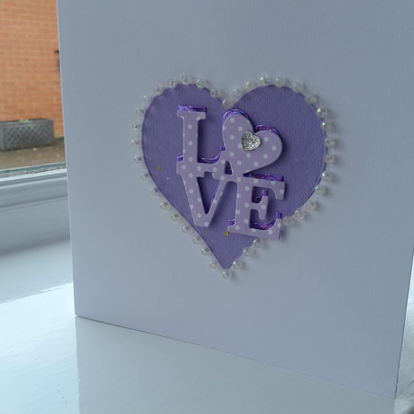 Romantic heart card