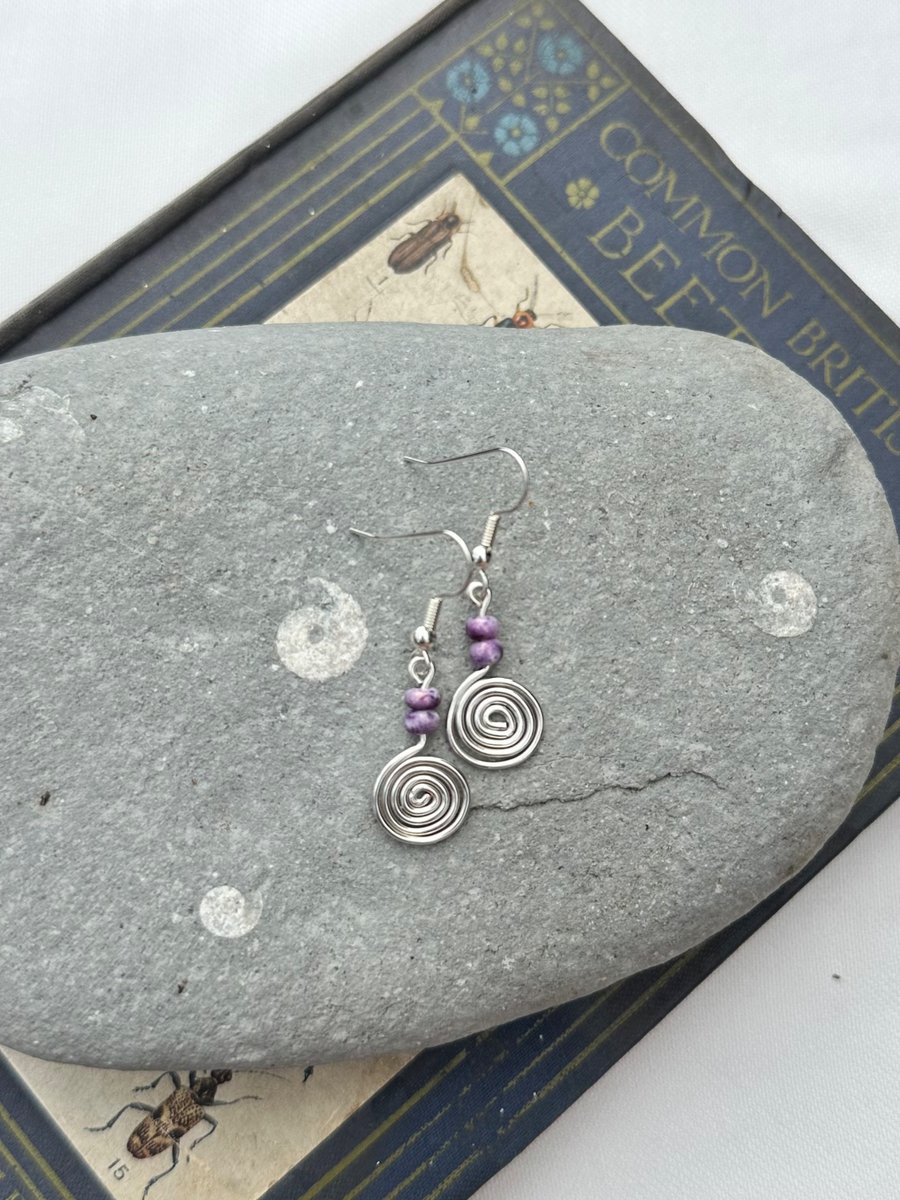 Handmade spiral earrings 