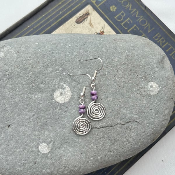 Handmade spiral earrings 