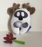 Handmade Soft Toy Deer Wish Guardian with silver Dandelion, nursery, gift - Image 1