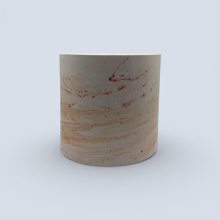 Large Cream and Terracotta Marbled Plant Pot, Handmade Indoor Planter