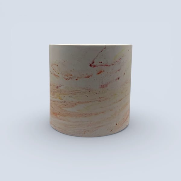 Large Cream and Terracotta Marbled Plant Pot, Handmade Indoor Planter