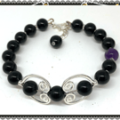 One of a Kind Black Onyx Fidget spinner bangle style bracelet
