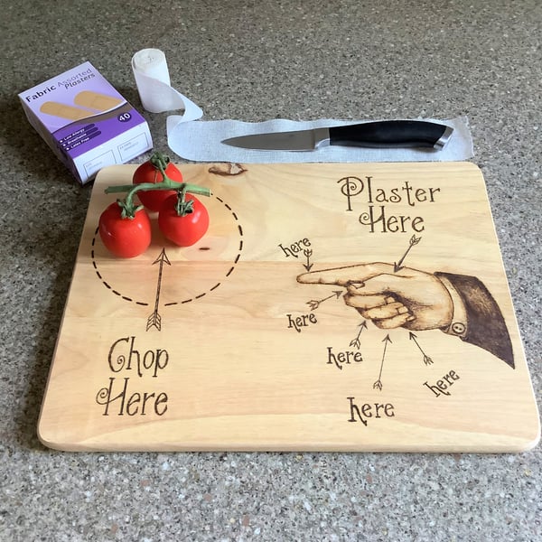 Instructional chopping boards for clumsy people - Chop