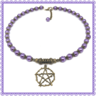 One of a Kind Wicca Pentagram collar length necklace