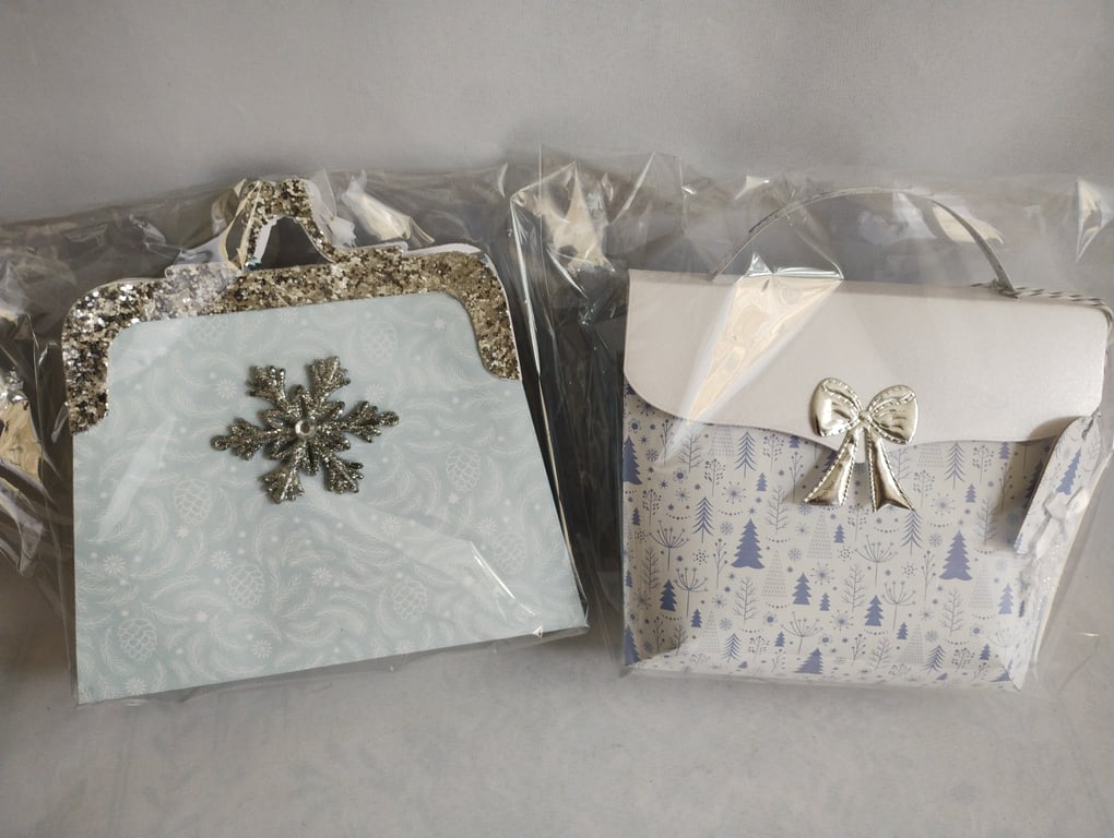 Ice Blue Christmas - Handbag Style Gift Bags 