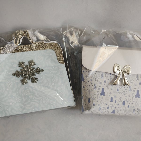 Ice Blue Christmas - Handbag Style Gift Bags 