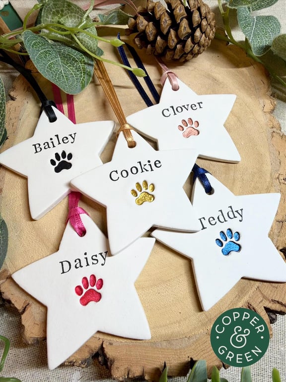 Personalised Dog & Cat Christmas Decoration - Handmade Pet Gift - Tree ornament