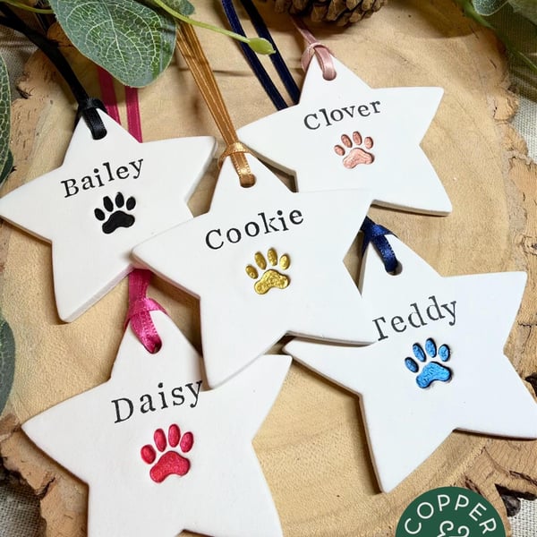 Personalised Dog & Cat Christmas Decoration - Handmade Pet Gift - Tree ornament