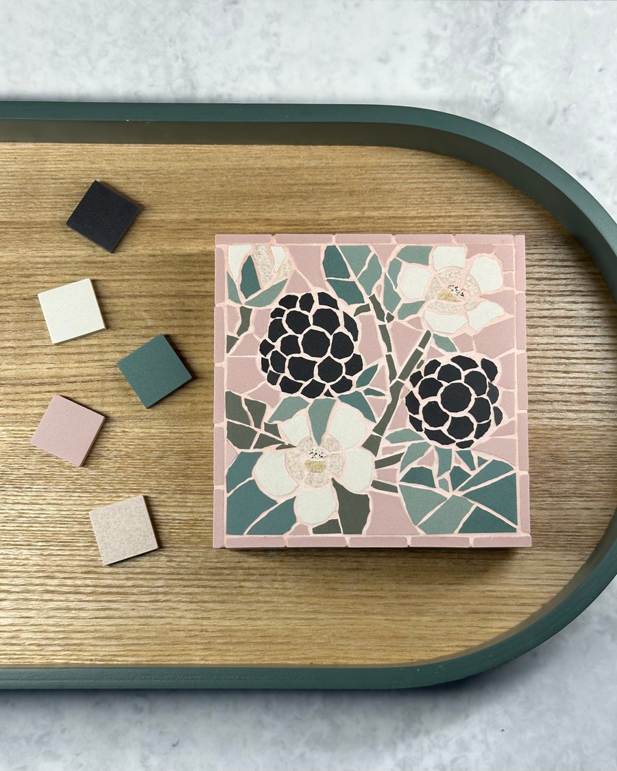 Original Floral Art - Blackberry Mosaic