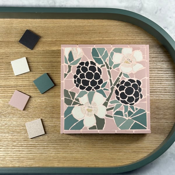 Original Floral Art - Blackberry Mosaic