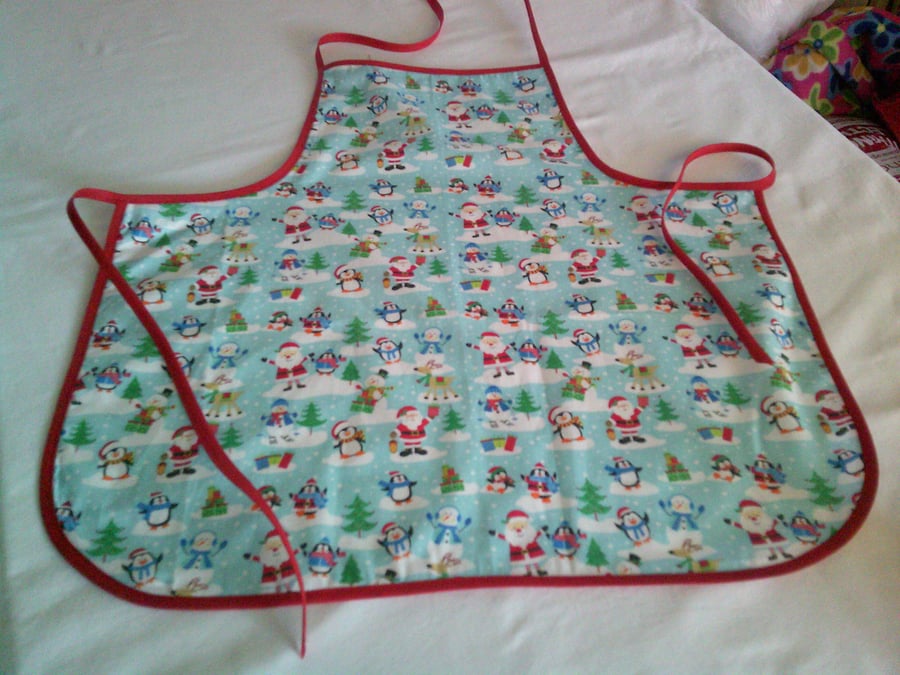 Santa, Penguins, Snowmen & Rudolph Christmas Baby Apron