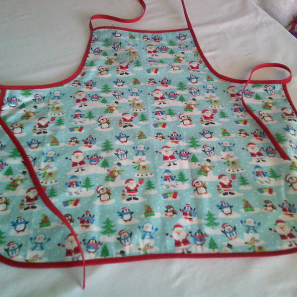 Santa, Penguins, Snowmen & Rudolph Christmas Baby Apron