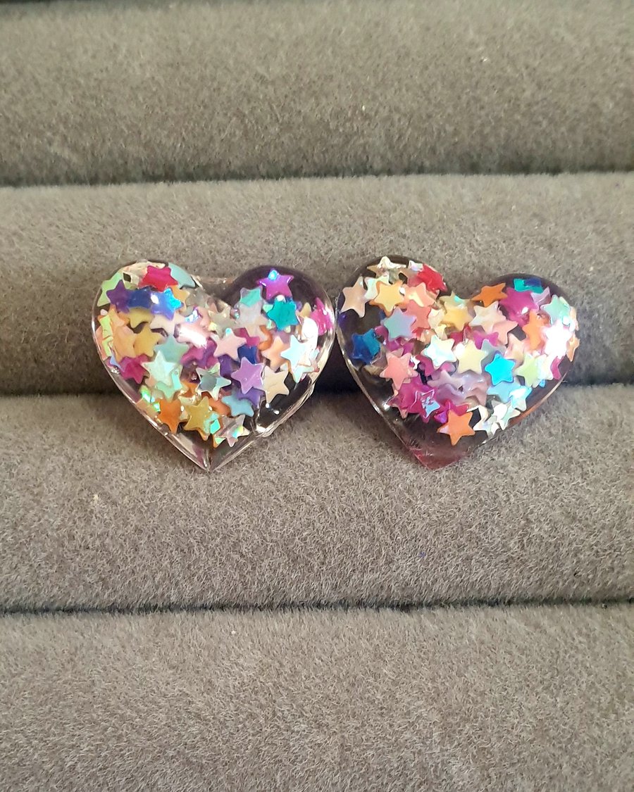 Clear star stud earrings