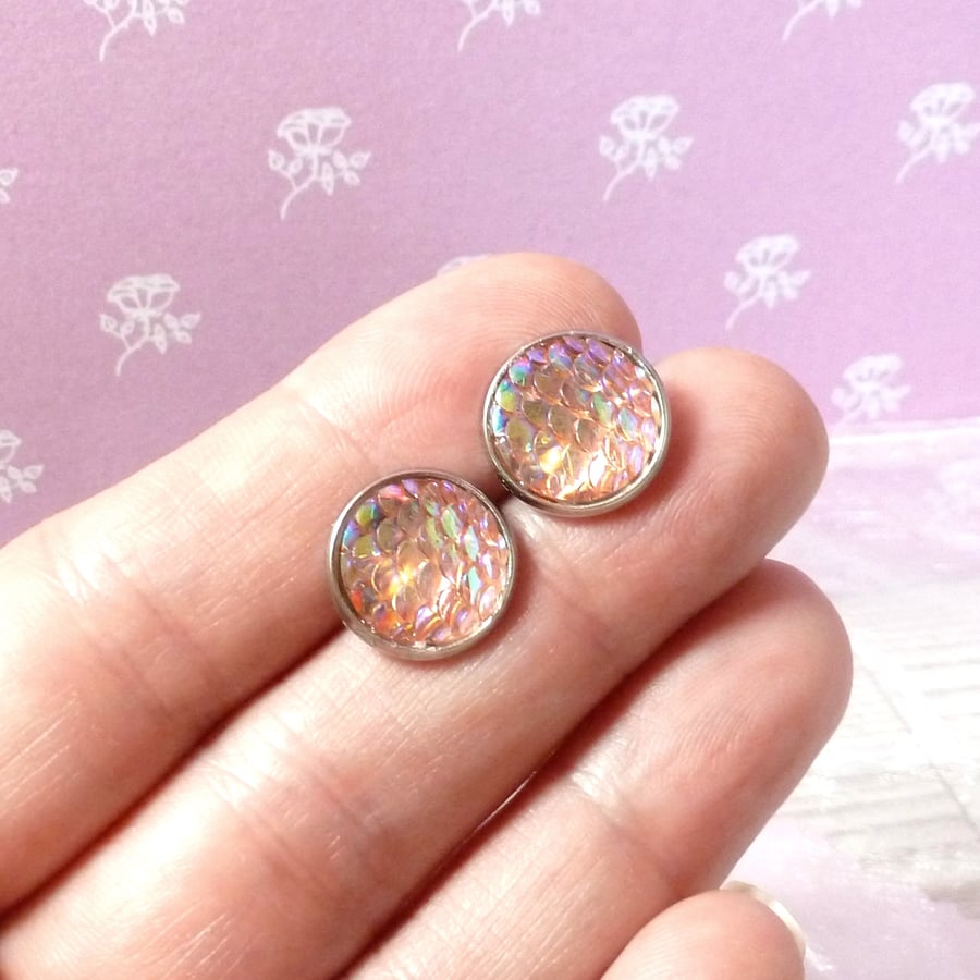 Iridescent deals stud earrings