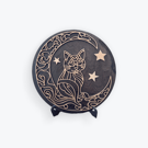 Layered Black Cat Moon Wall Plaque Laser Cut Wooden Gothic Cat Decor  Handmade