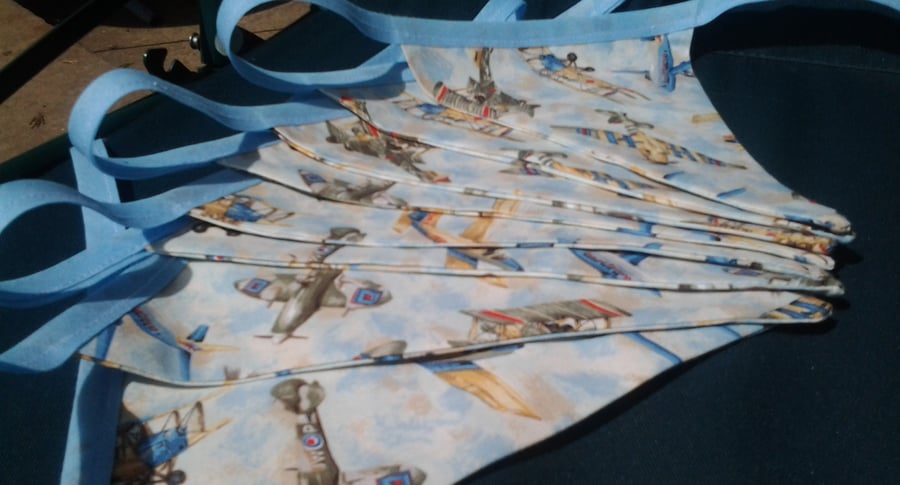 Spitfire & Vintage Planes Fabric Bunting 