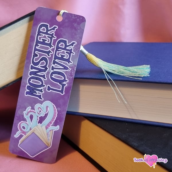 Monster Lover Bookmark - Matte Bookmark With Tassel - Reading Accessories