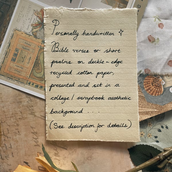 Custom Handwritten Bible Verse Scrapbook Art: Christian Gift
