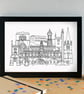 Shrewsbury Skyline Art Print - Image 2