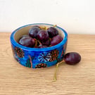 BLUE FLORAL CERAMIC STONEWARE DISH
