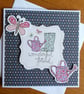Wonderful Friend Card - Watering Can and Wellingtons - Blue