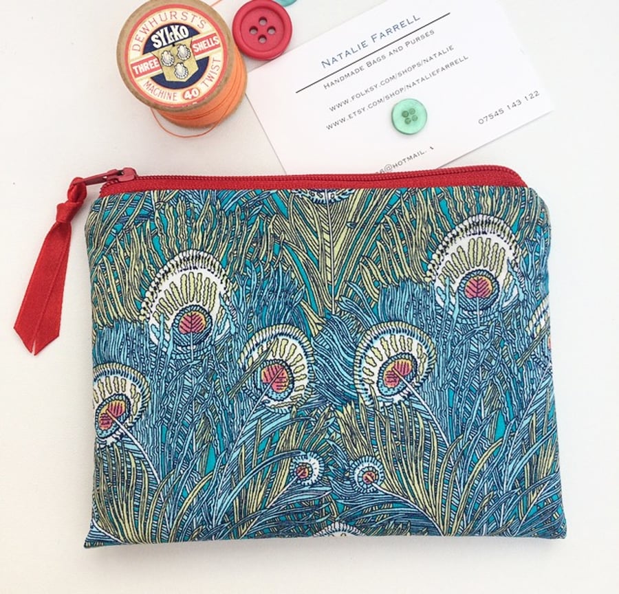 Liberty of London Peacock Feather Print Coin Purse