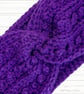 Crochet headband, ear warmer. Ladies purple twist ear warmer. Purple headband. - Image 9