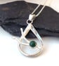 Malachite raindrop pendant with branches hallmarked sterling silver - Image 4