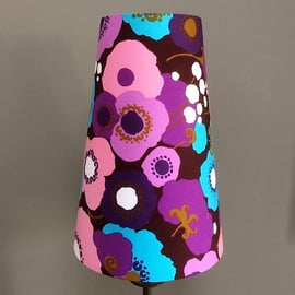 60s 70s GROOVY Hippy Flowers Pink Brown Blue vintage fabric Lampshade option 