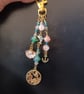 Nautical beaded bag charm with sea life, shell and anchor charms 