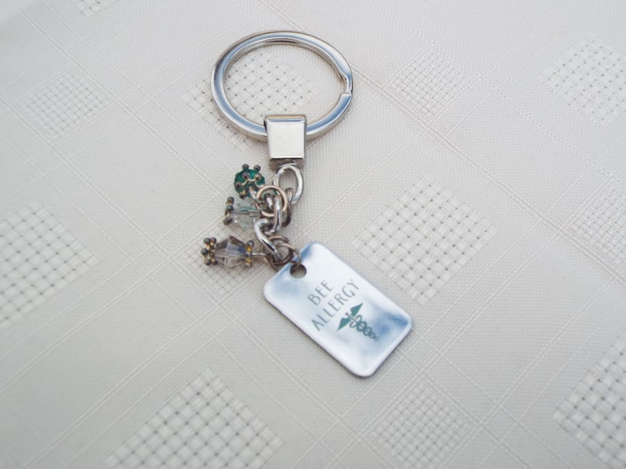 Bee Allergy Medical Alert Key Ring