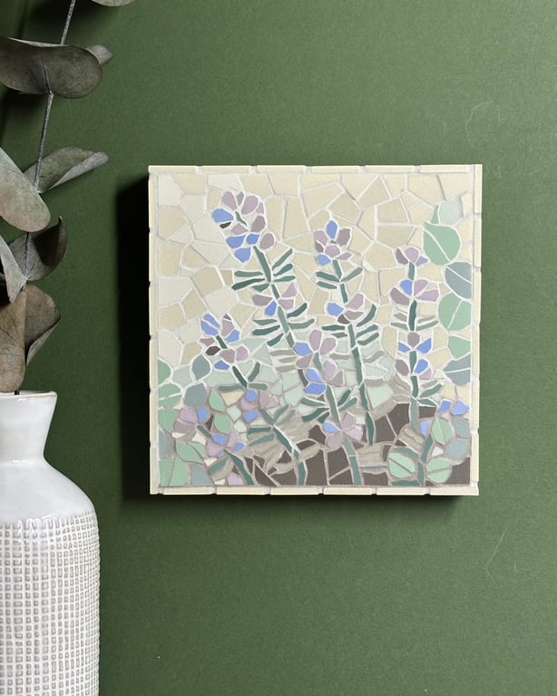 Mosaic Floral Art - Lavender Mosaic Wall Plaque 