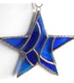 Patchwork Star Suncatcher Stained Glass Blue - Image 2
