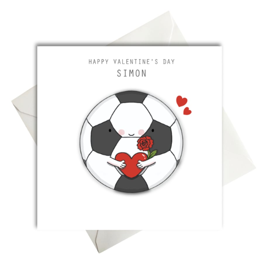 Valentine's Day Football Card, boyfriend, husband card for him, card for her