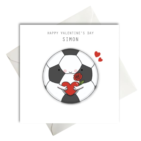 Valentine's Day Football Card, boyfriend, husband card for him, card for her