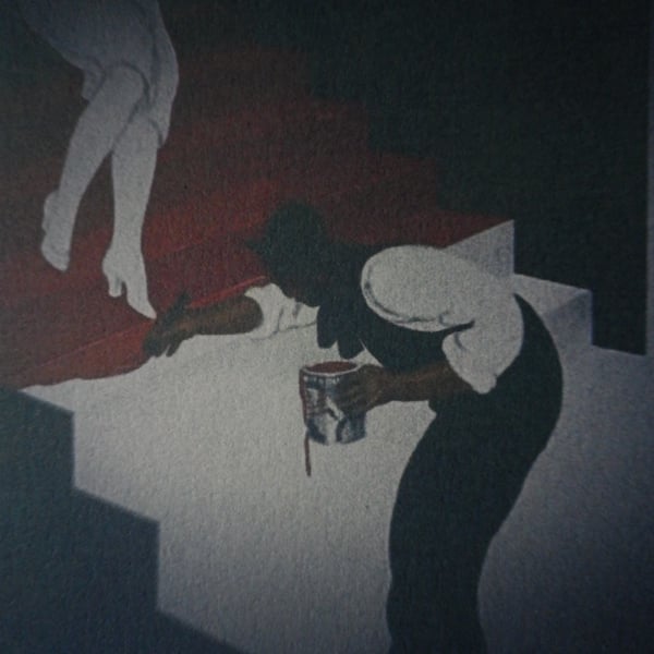  Red Staircase A4 unframed ,mounted, free hook & easel,free shipping 6787