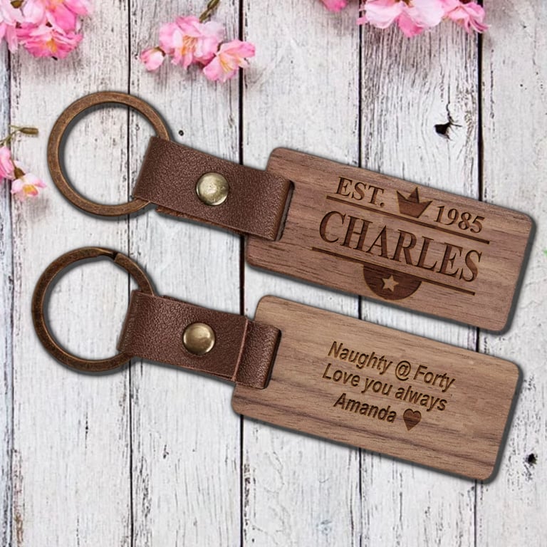 40th Birthday Gift - Personalised Keyring - for Son Brother Husband Dad Uncle
