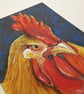 Chicken Painting,  original one of a kind painting in Folk Art style  - Image 2