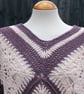 Grape and Pink Marshmallow Crochet Poncho - Design A542 - Image 8