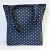 Spotty Tote Bag, Navy