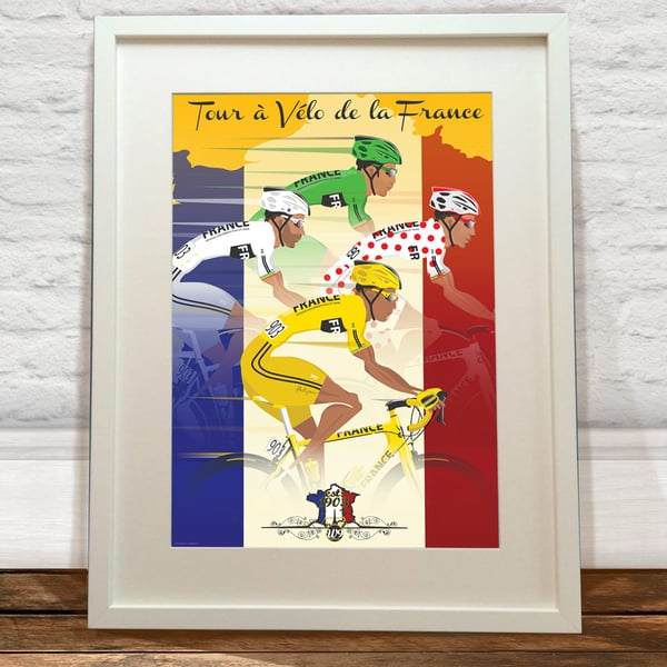 Tour De France Jerseys A3 Print