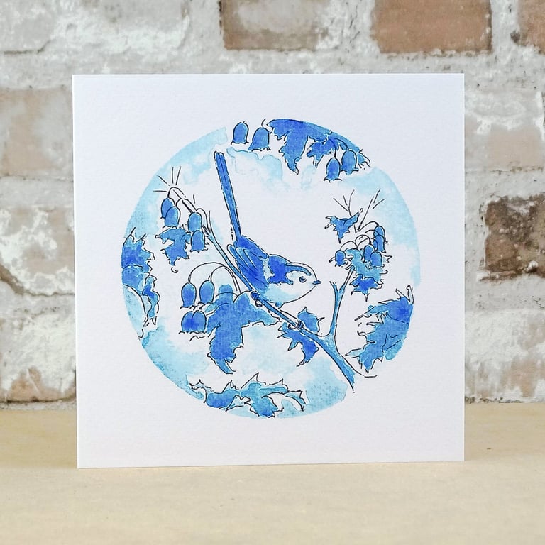 Card Bird 'Long Tailed Tit'  Blank Card
